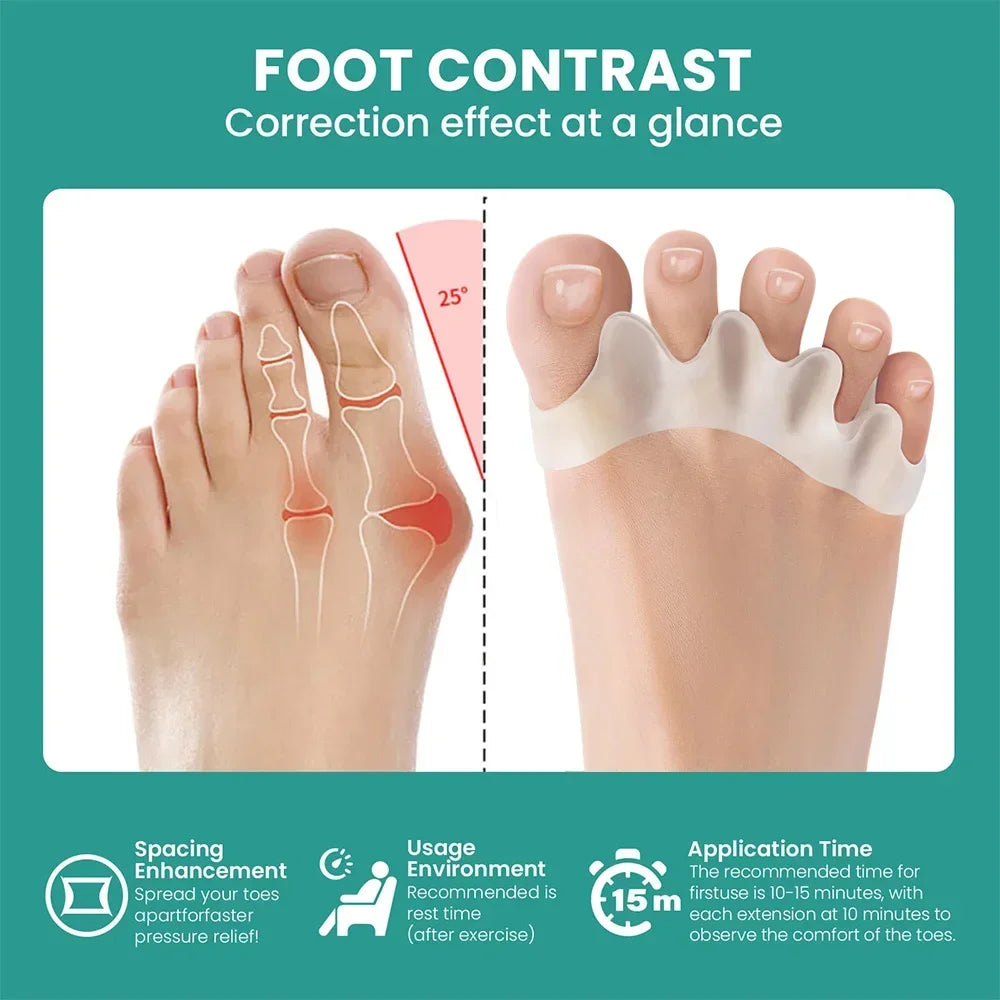 1 Pair Silicone Toe Separator Bunion Corrector Hammer Toe