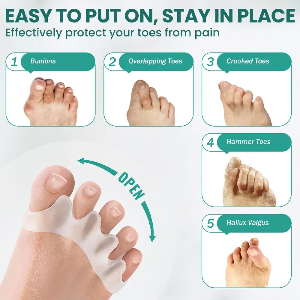 1 Pair Silicone Toe Separator Bunion Corrector Hammer Toe