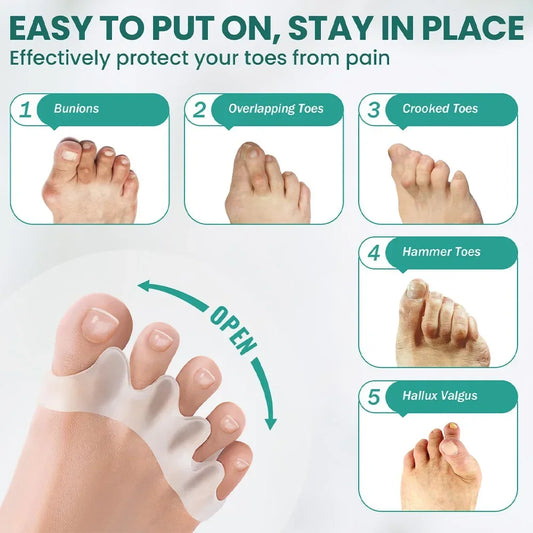 1 Pair Silicone Toe Separator Bunion Corrector Hammer Toe