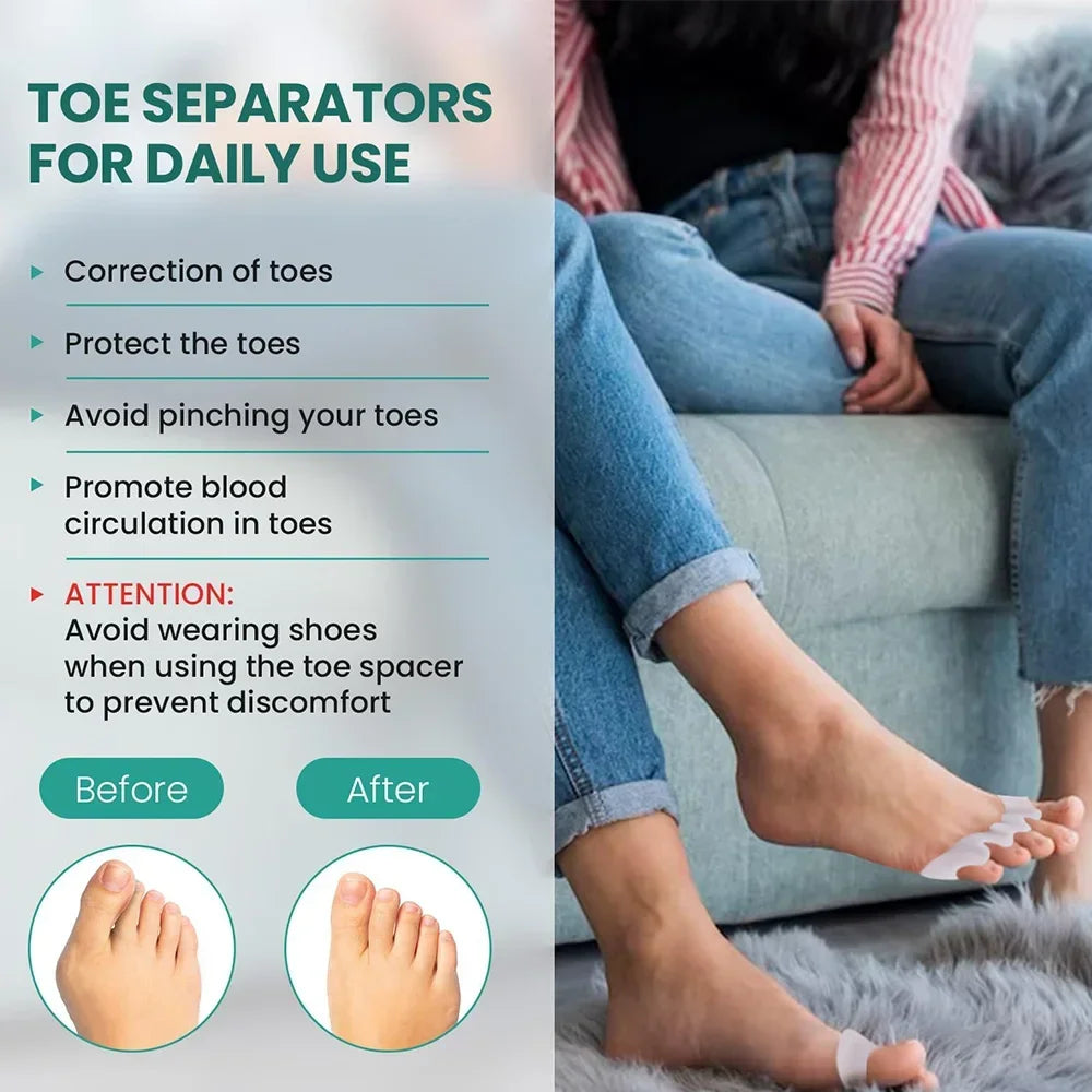 1 Pair Silicone Toe Separator Bunion Corrector Hammer Toe