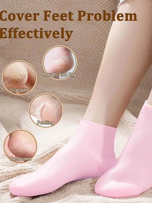 2 Pieces Silicone Foot Care Socks, Moisturizing Protection,