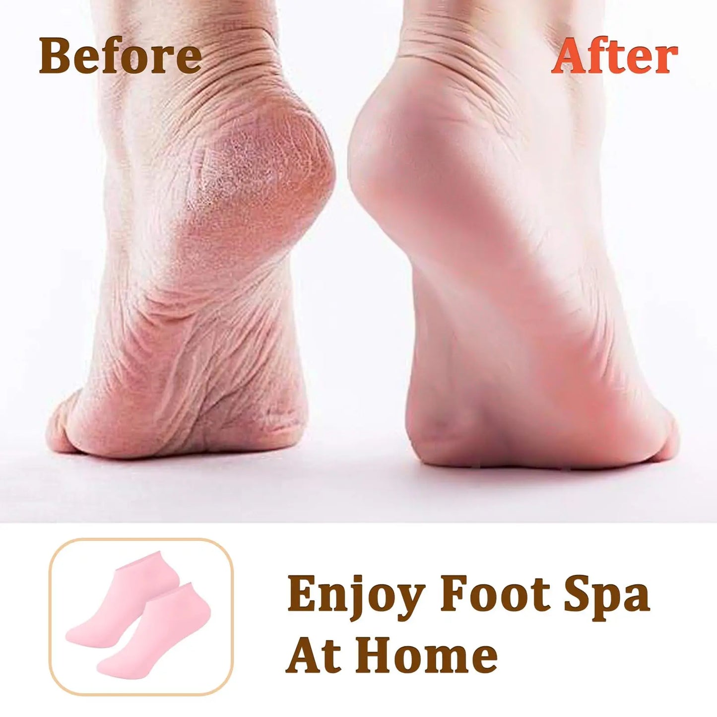 2 Pieces Silicone Foot Care Socks, Moisturizing Protection,